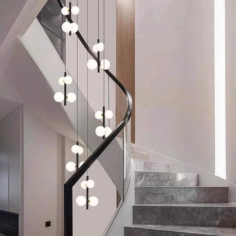 Opal Globe Staircase Pendant Light