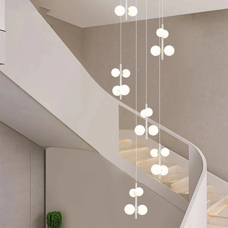 Opal Globe Staircase Pendant Light