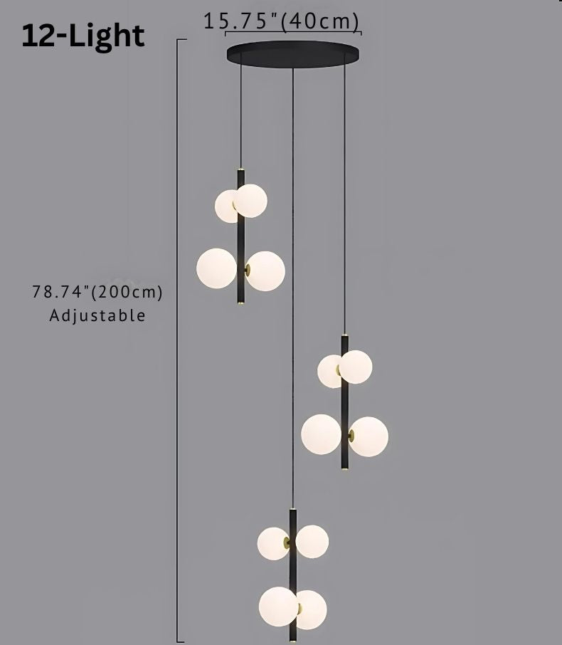 Opal Globe Staircase Pendant Light