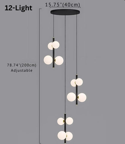 Opal Globe Staircase Pendant Light