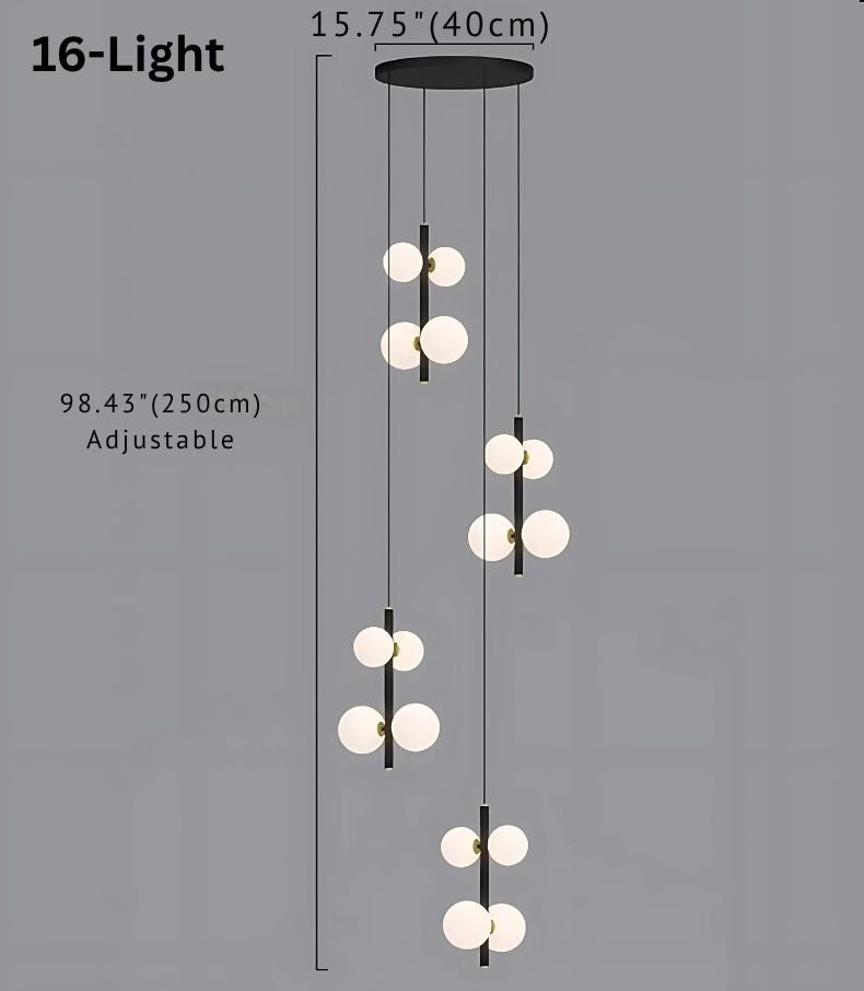 Opal Globe Staircase Pendant Light