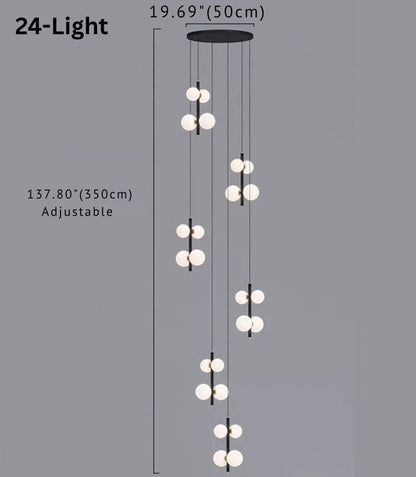 Opal Globe Staircase Pendant Light