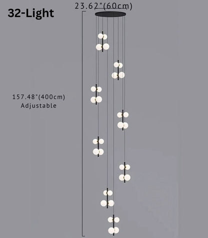 Opal Globe Staircase Pendant Light