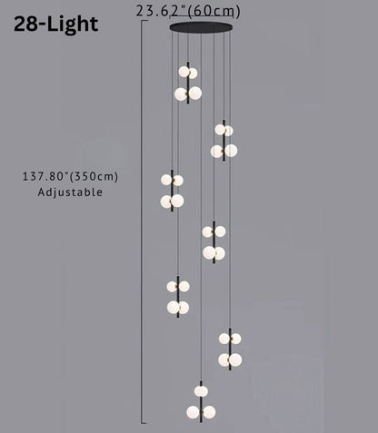 Opal Globe Staircase Pendant Light