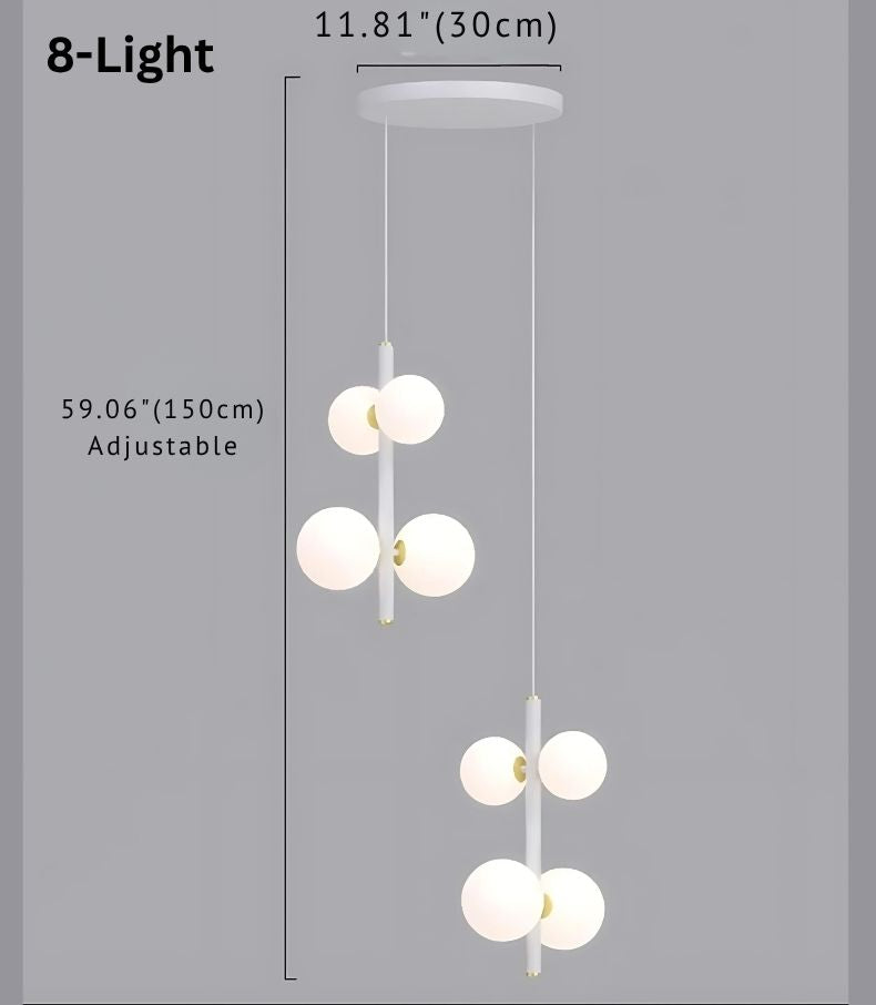 Opal Globe Staircase Pendant Light