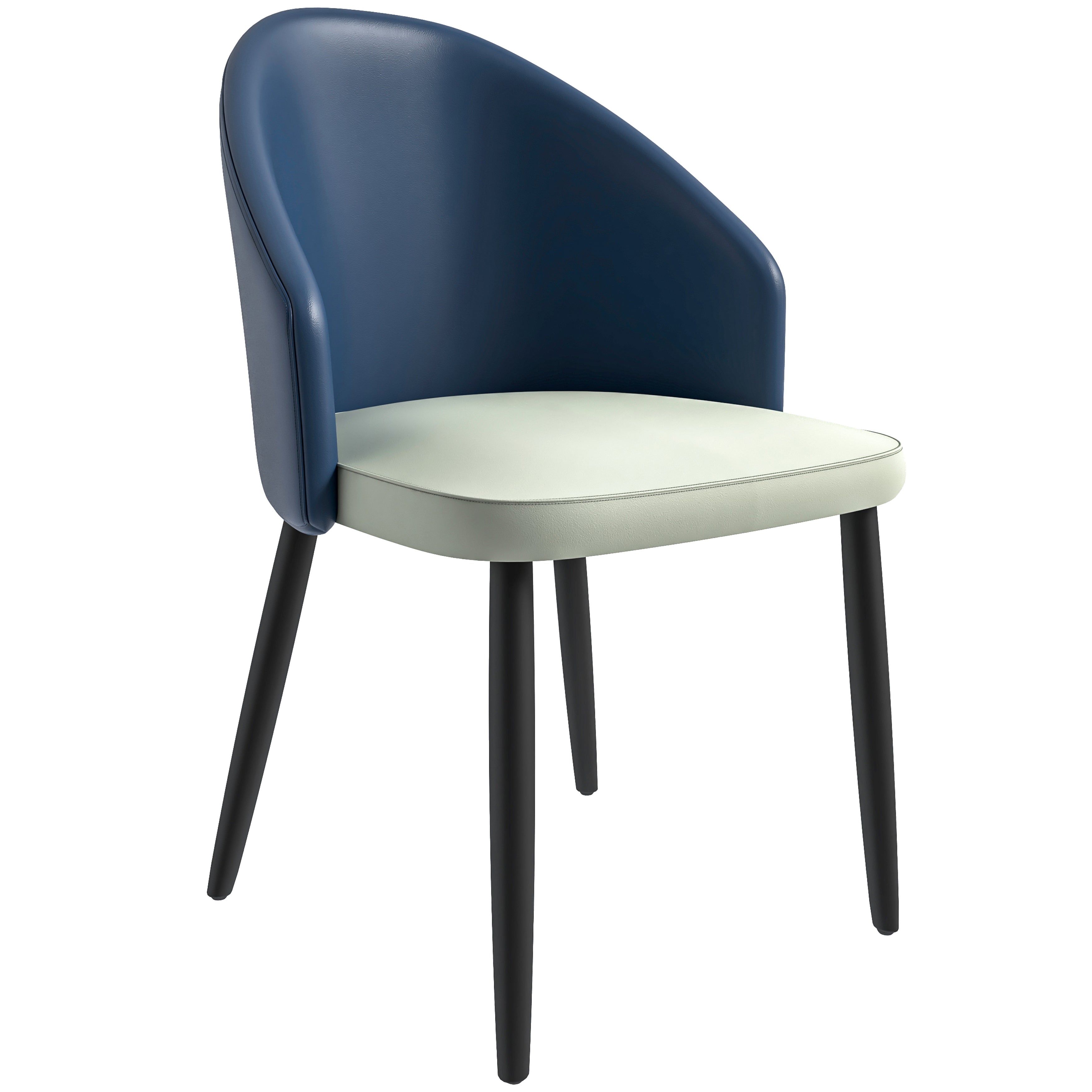 Paradiso Collection Modern Dining Seat in Blue with White Seat