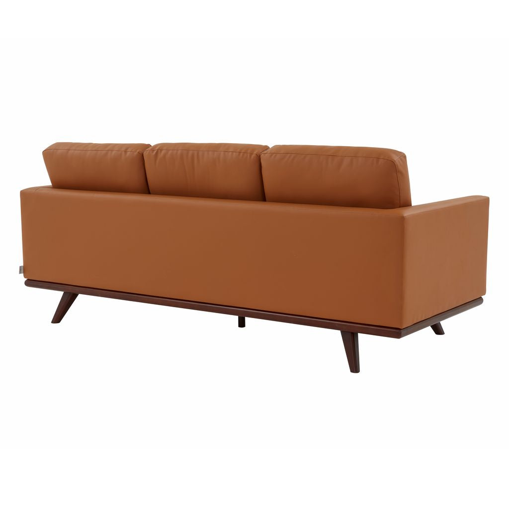 Edvin Leather Sofa - Birch Wood Base