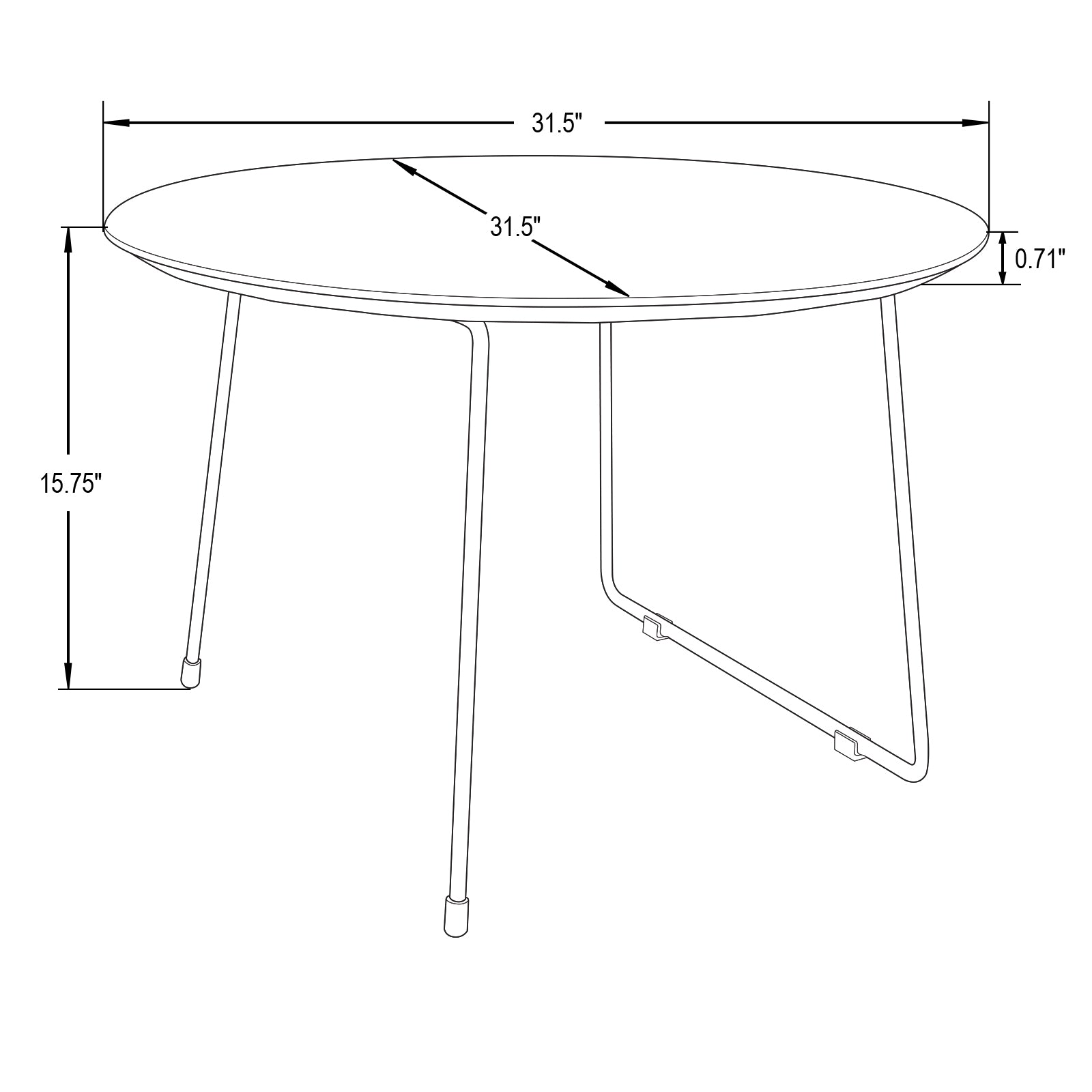 Preston Round Coffee Table with Wood Top