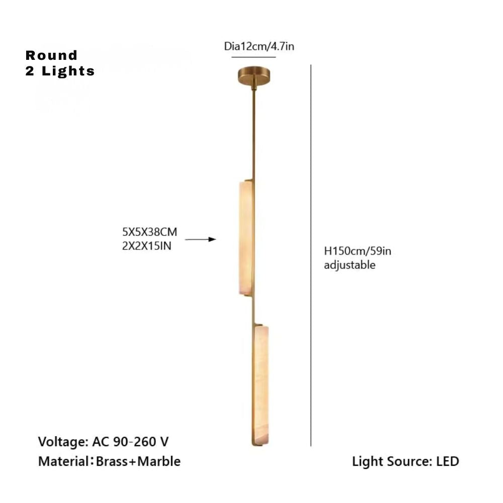 Palix Marble and Brass Chandelier