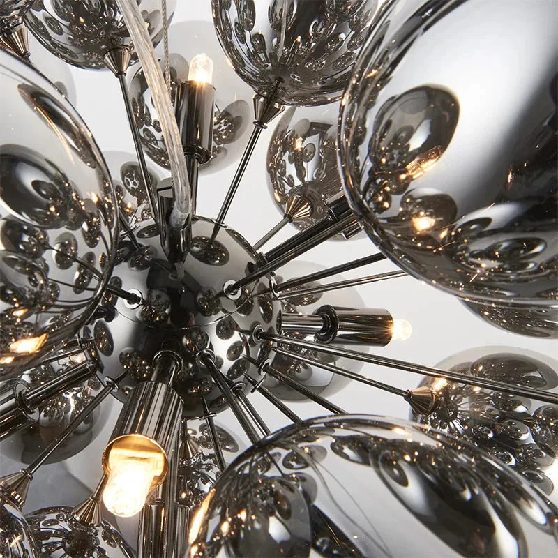 Pearl Black Glass Grape Chandelier - Pendant Light