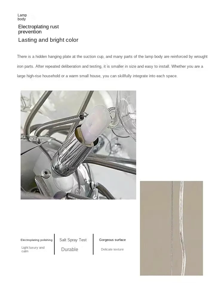 Pearl Black Glass Grape Chandelier - Pendant Light