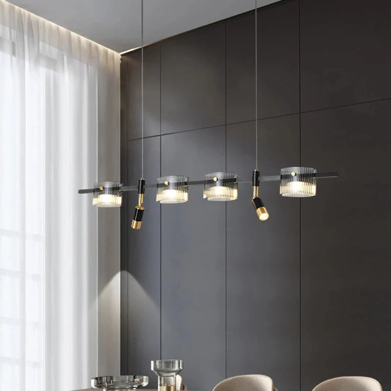 Peli Modern Linear Kitchen Island Chandelier Black&Gold