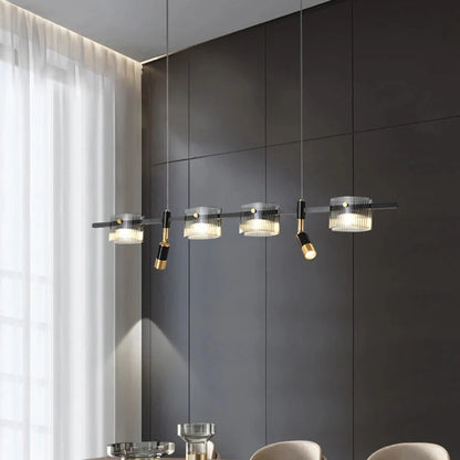 Peli Modern Linear Kitchen Island Chandelier Black&Gold