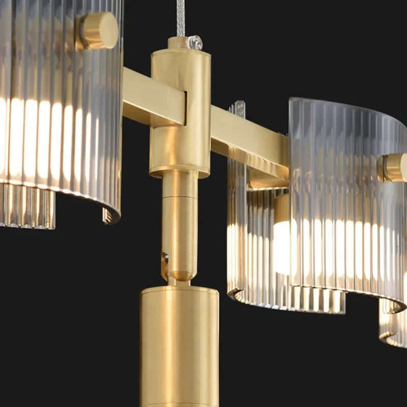 Peli Modern Linear Kitchen Island Chandelier Black&Gold