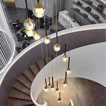 Pely Modern Crystal Stairway Chandelier