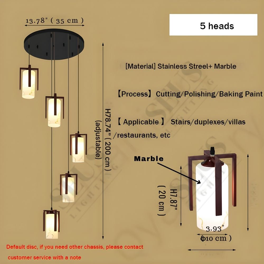 Polin Modern Marble Stair Chandelier