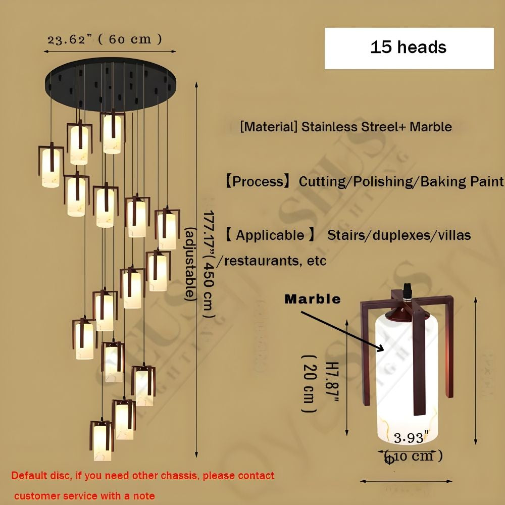 Polin Modern Marble Stair Chandelier