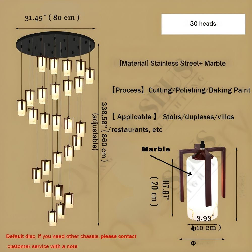 Polin Modern Marble Stair Chandelier