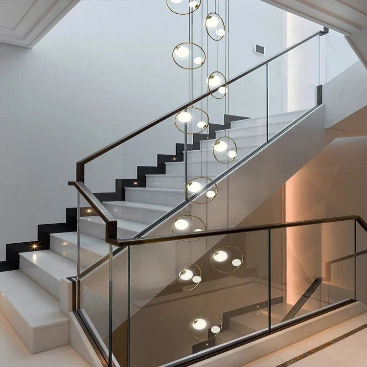 Postmodern Ring Pendant Light for Staircase