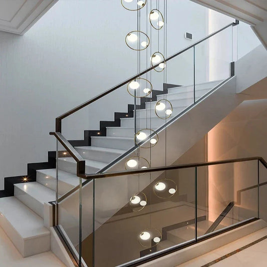 Postmodern Ring Pendant Light for Staircase