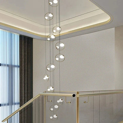 Postmodern Ring Pendant Light for Staircase