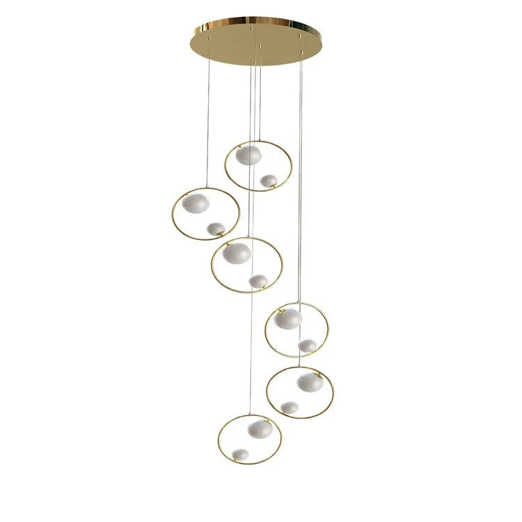 Postmodern Ring Pendant Light for Staircase