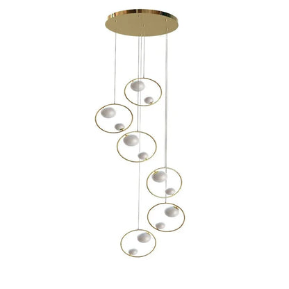Postmodern Ring Pendant Light for Staircase