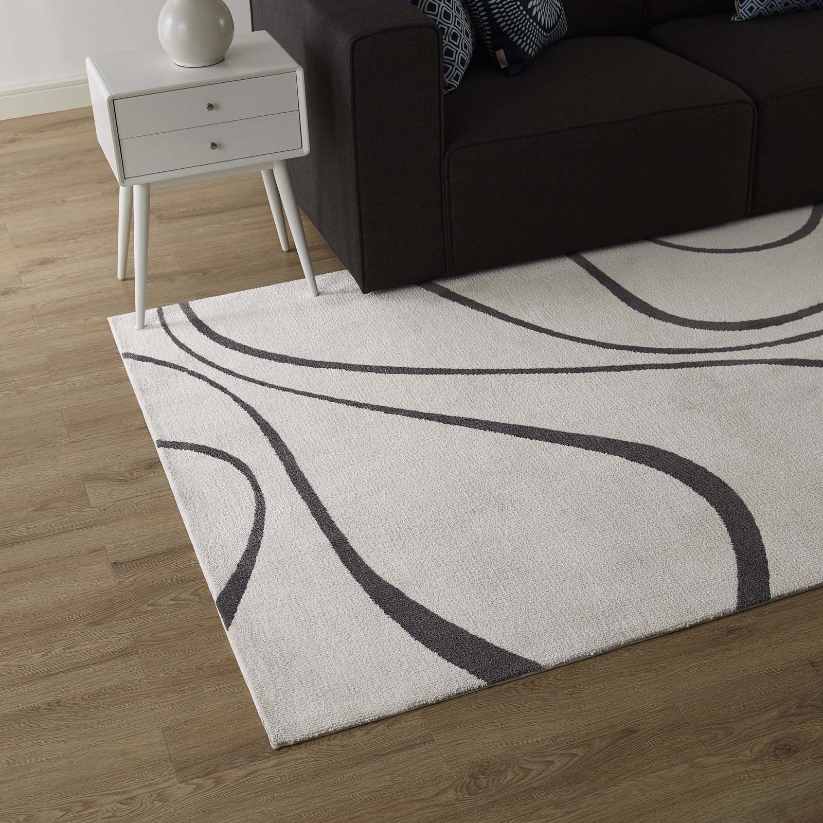 Therese Abstract Swirl 5x8 Area Rug