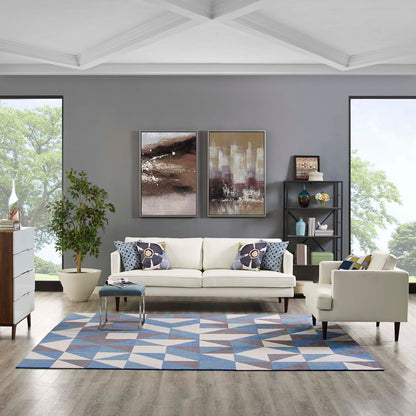 Kahula Geometric Triangle Mosaic 8x10 Area Rug