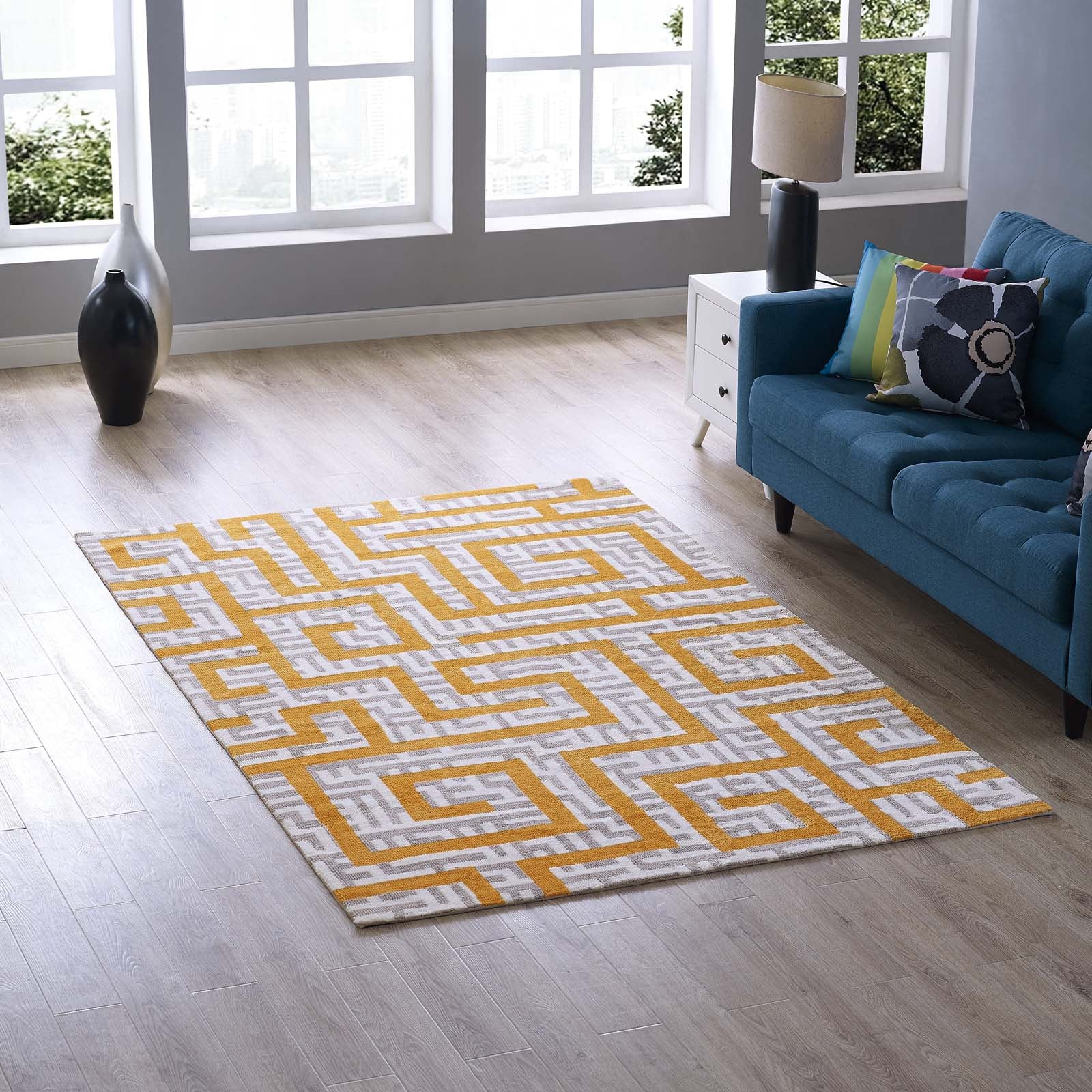 Nahia Geometric Maze 5x8 Area Rug