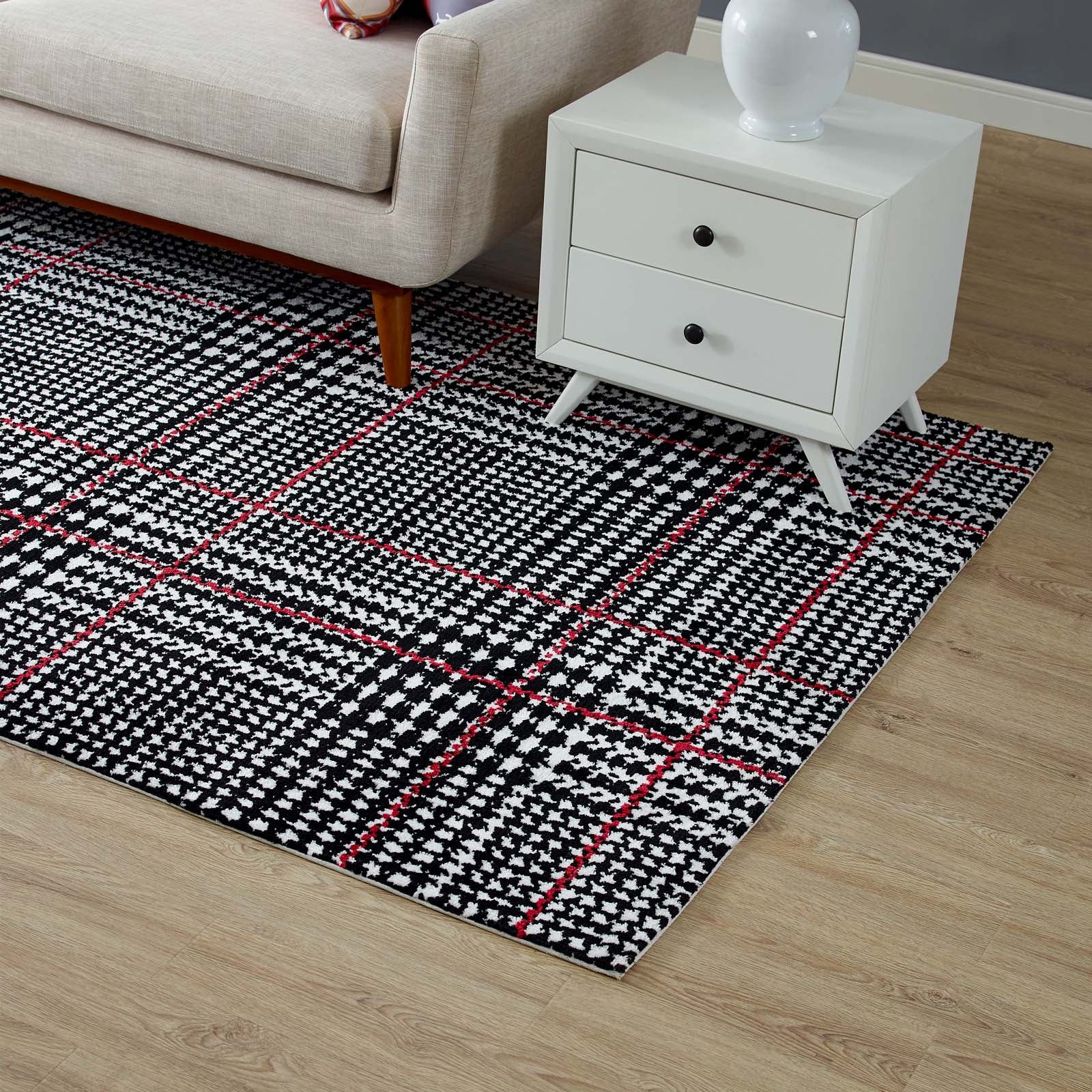 Kaja Abstract Plaid 5x8 Area Rug