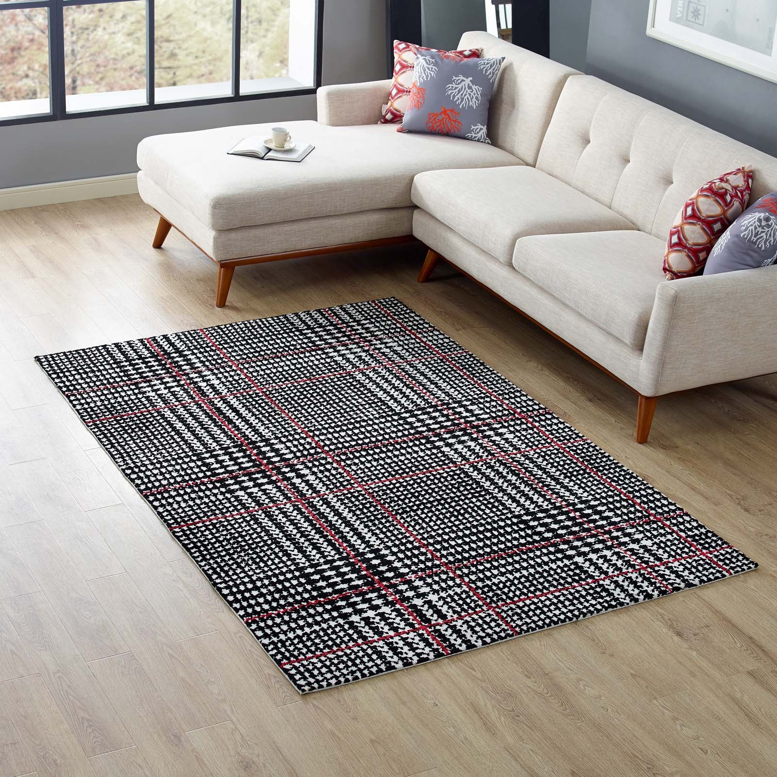 Kaja Abstract Plaid 5x8 Area Rug