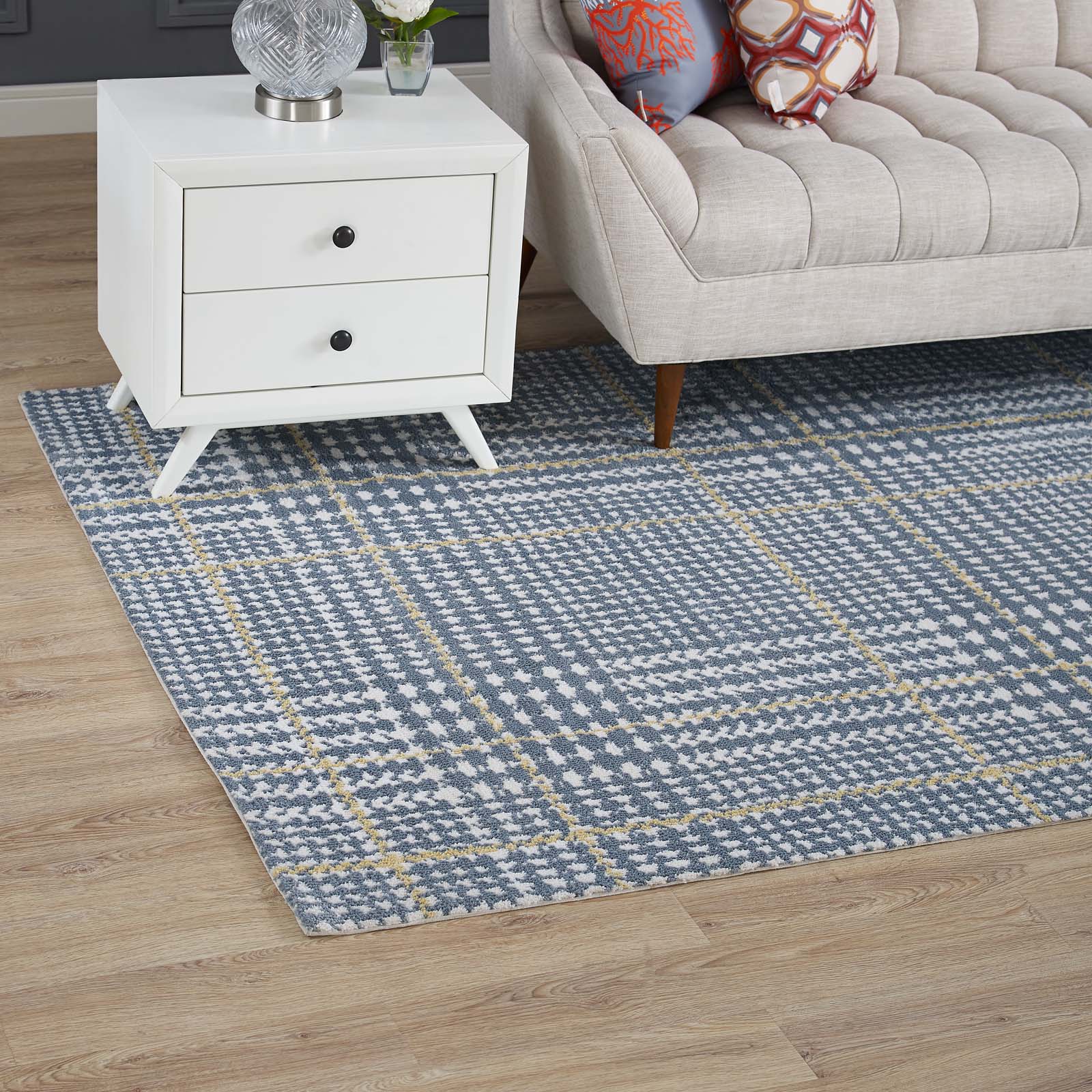 Kaja Abstract Plaid 5x8 Area Rug