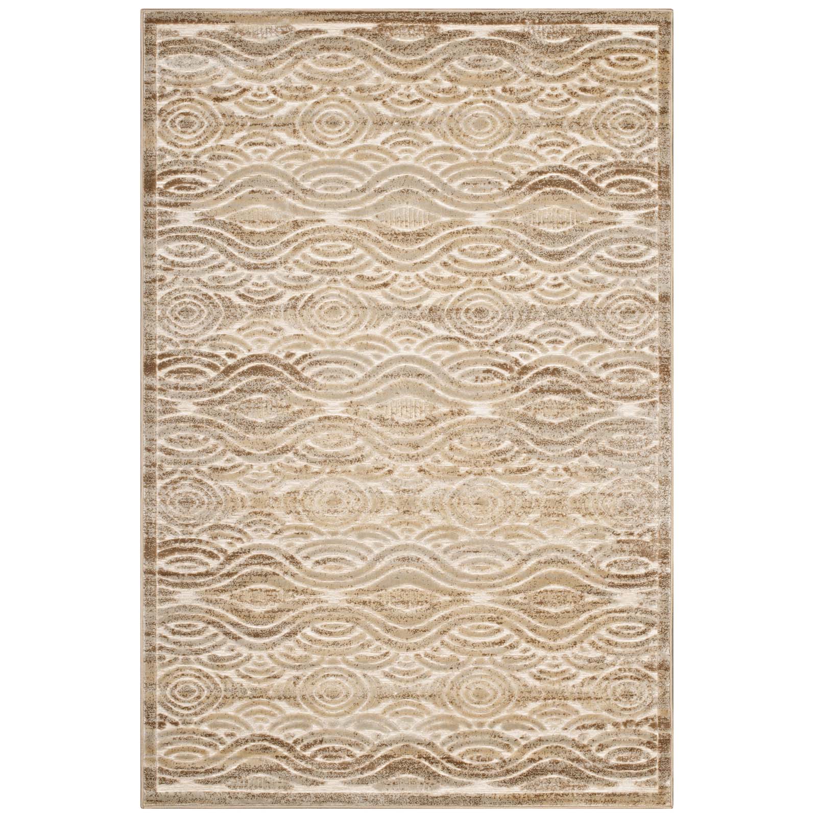 Kennocha Rustic Vintage Abstract Waves 5x8 Area Rug