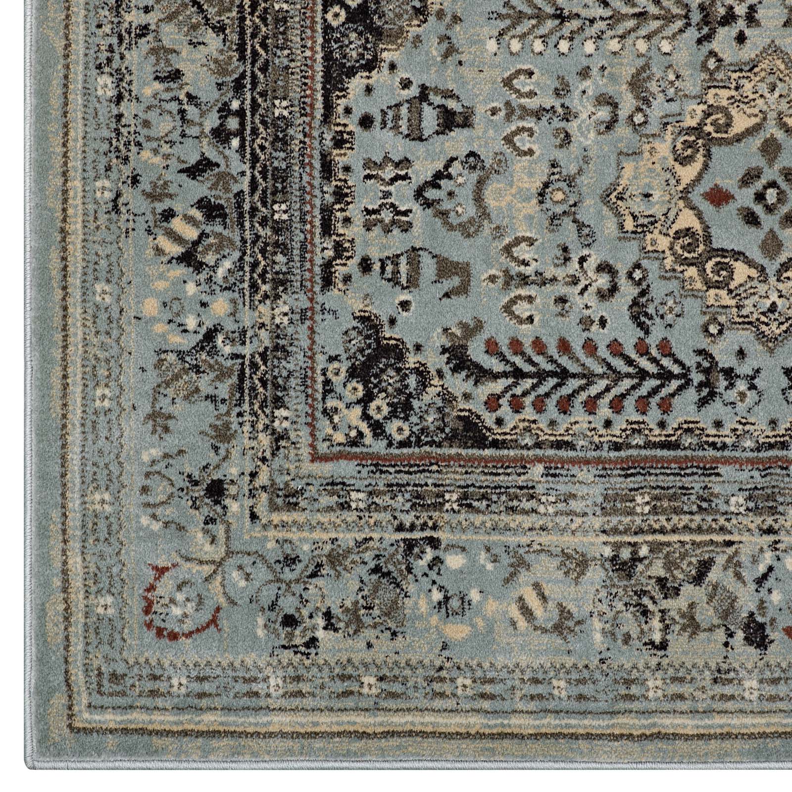 Enye Distressed Vintage Floral Lattice 8x10 Area Rug