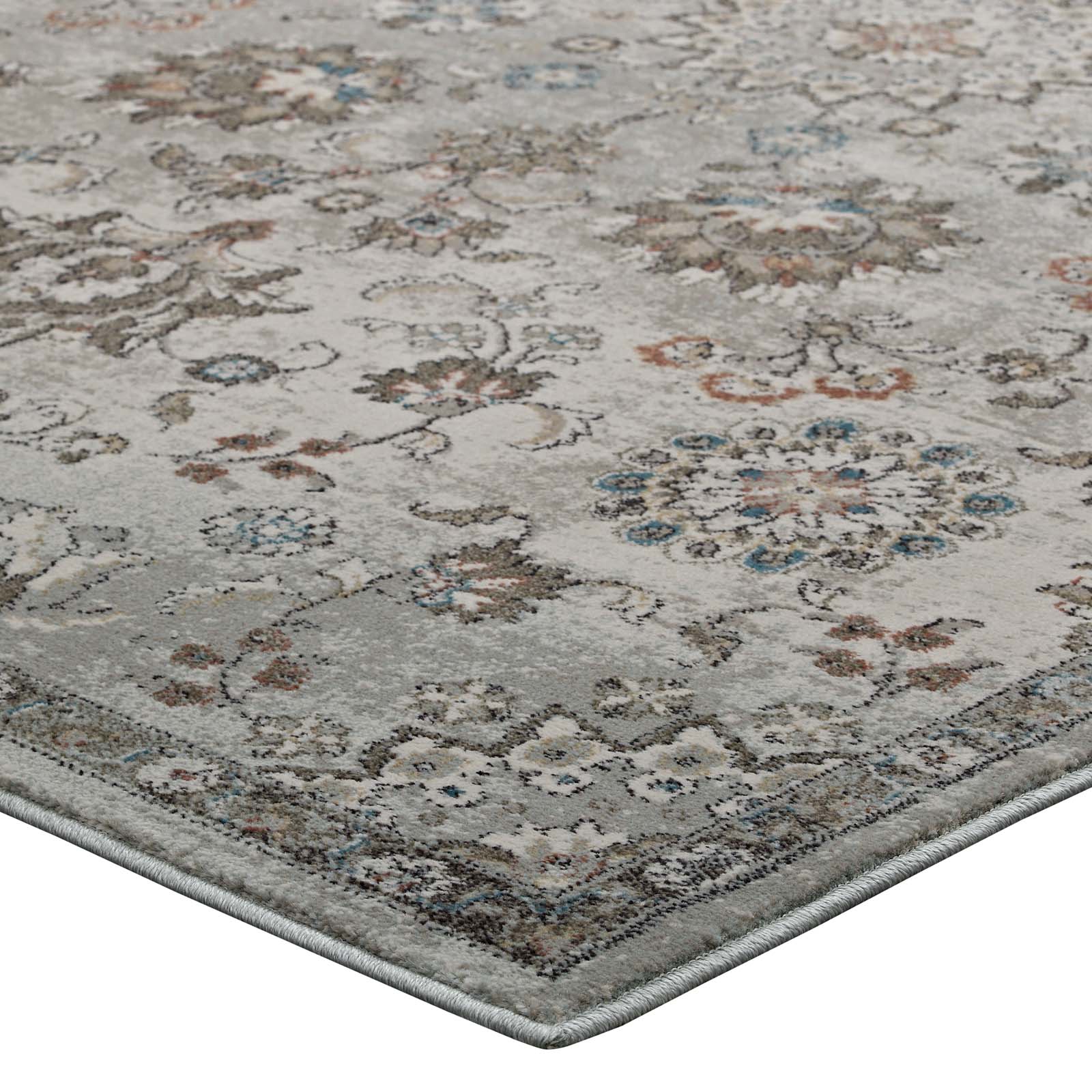 Hana Distressed Vintage Floral Lattice 5x8 Area Rug