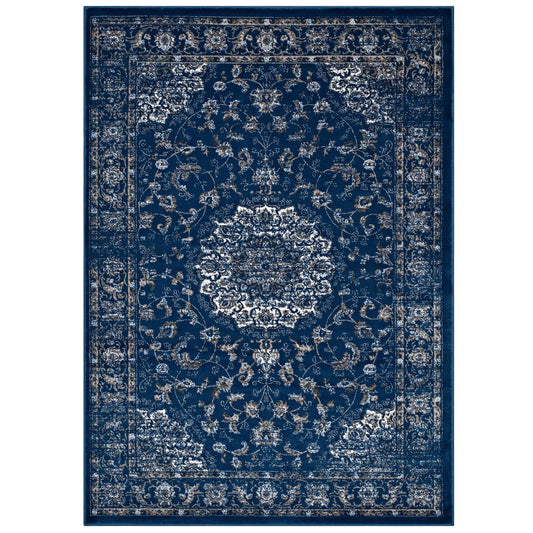 Lilja Distressed Vintage Medallion 5x8 Area Rug