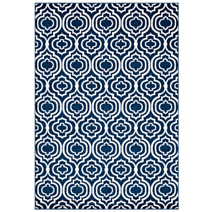 Frame Transitional Moroccan Trellis 5x8 Area Rug