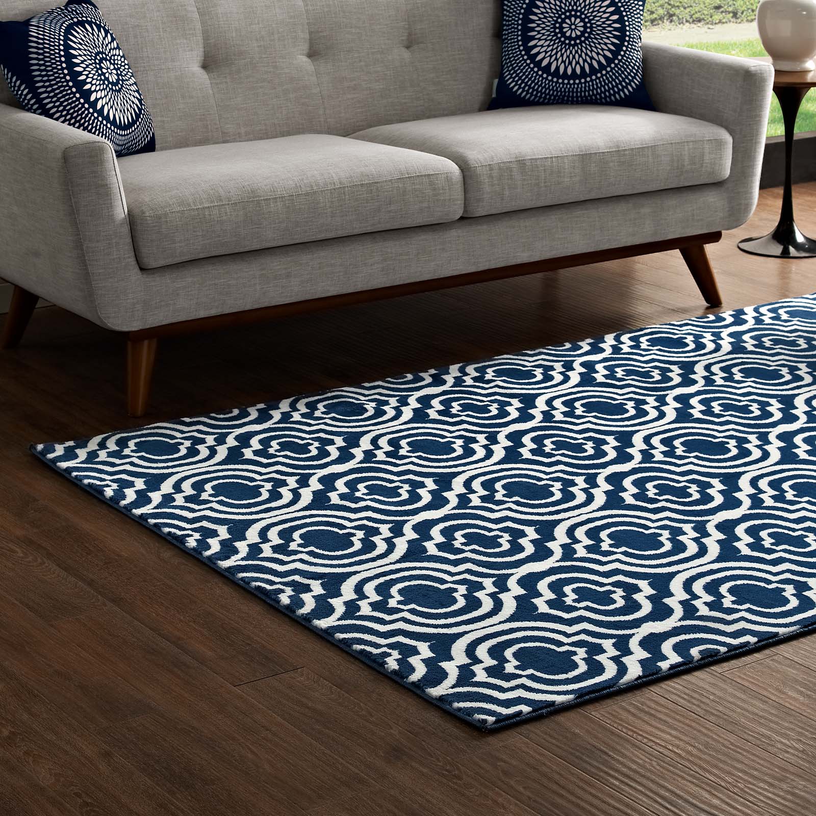 Frame Transitional Moroccan Trellis 5x8 Area Rug