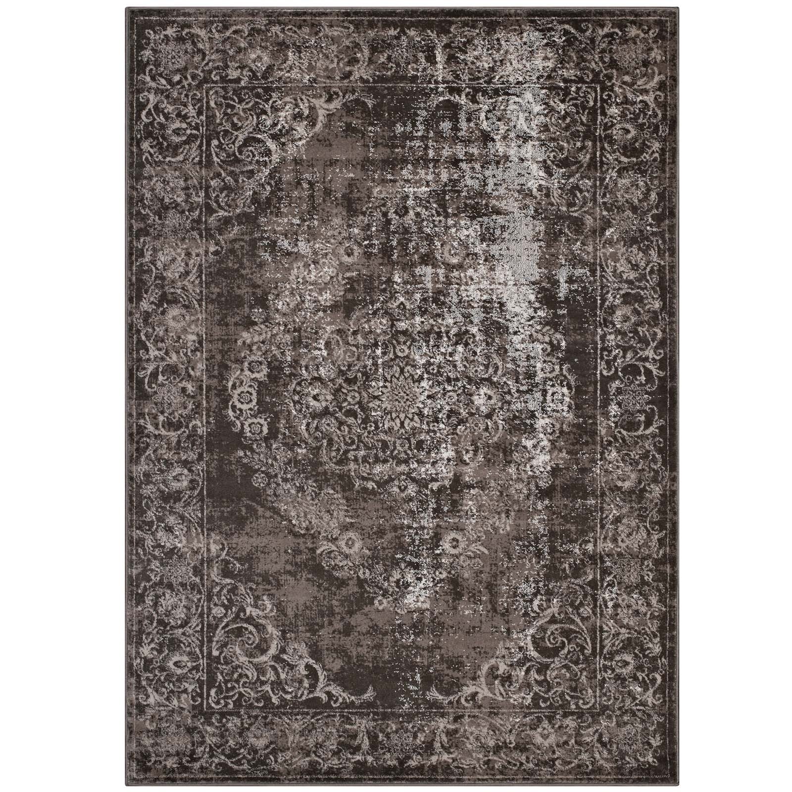 Gamela Rustic Vintage Ornate Floral Medallion 8x10 Area Rug