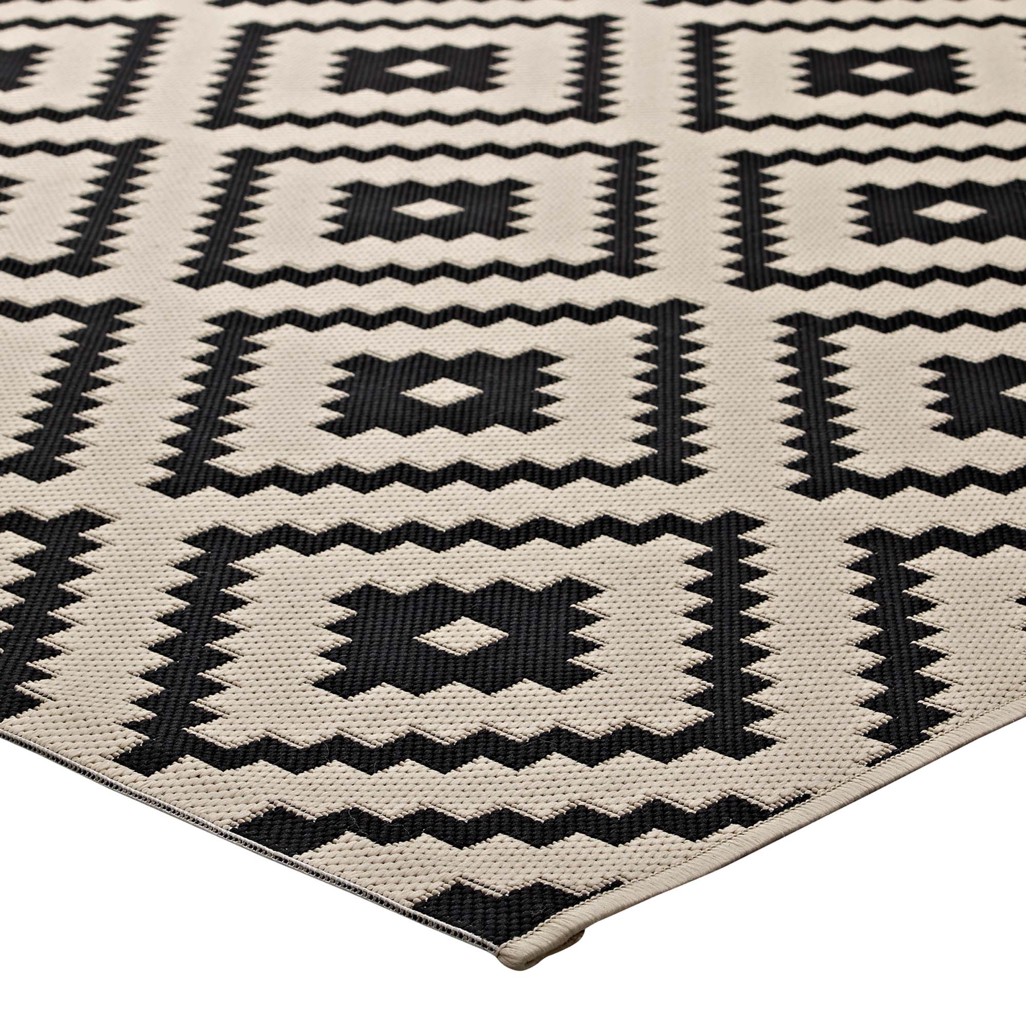 Perplex Geometric Diamond Trellis 9x12 Indoor and Outdoor Area Rug