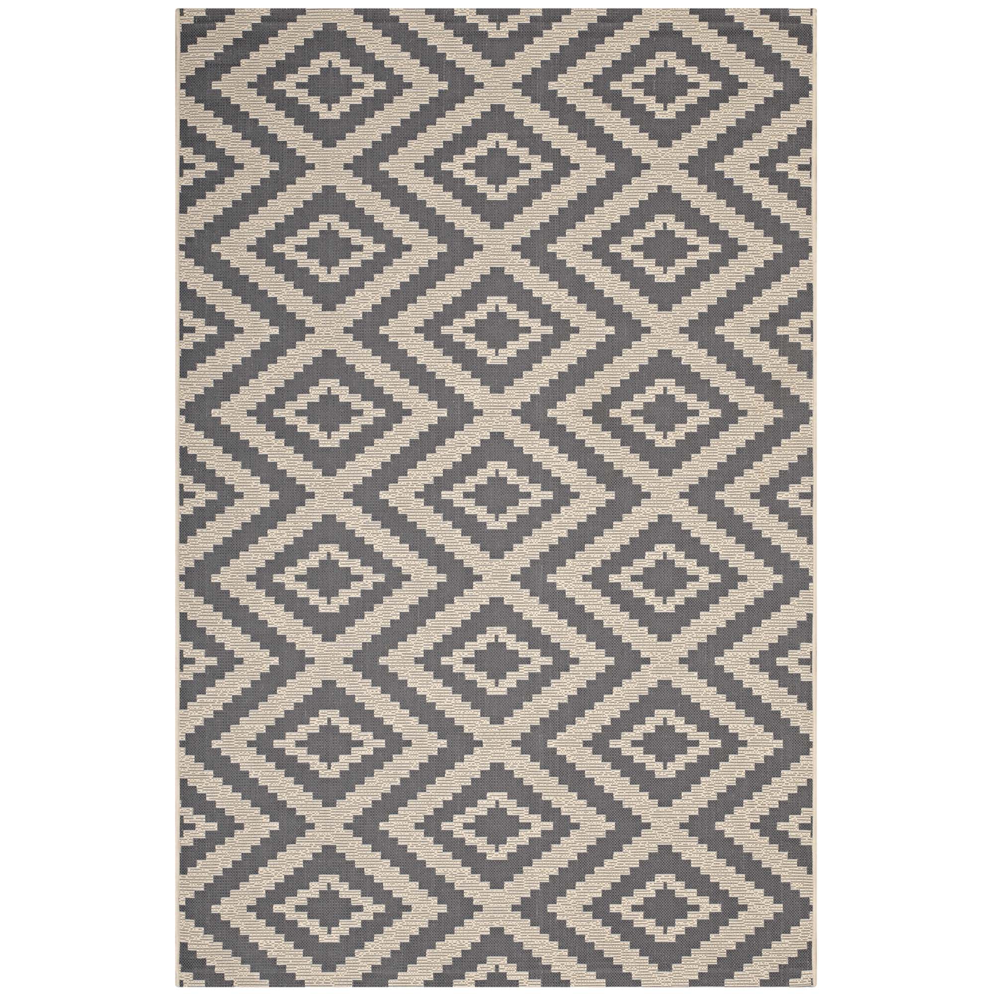 Jagged Geometric Diamond Trellis 9x12 Indoor and Outdoor Area Rug