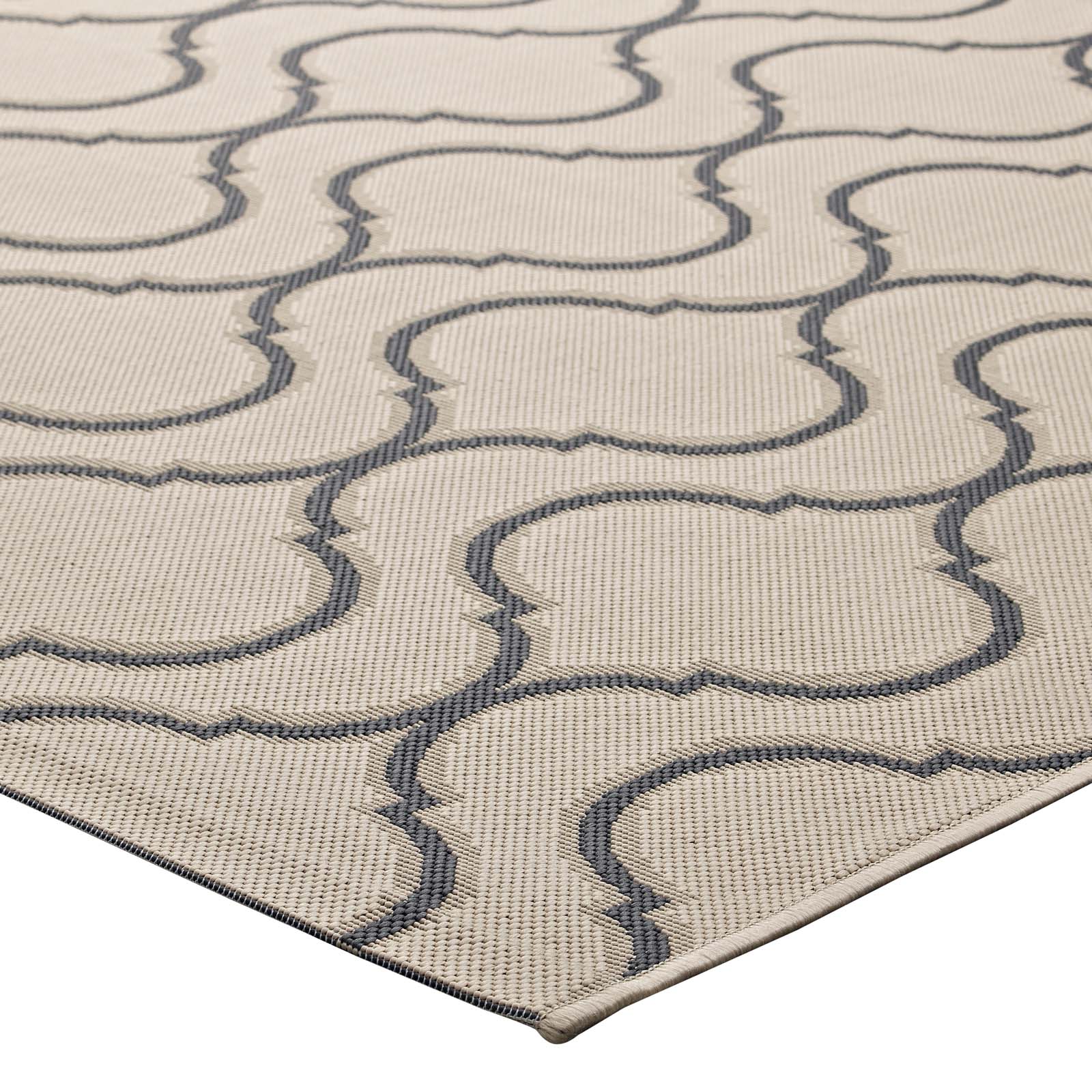 Linza Wave Abstract Trellis 5x8 Indoor and Outdoor Area Rug