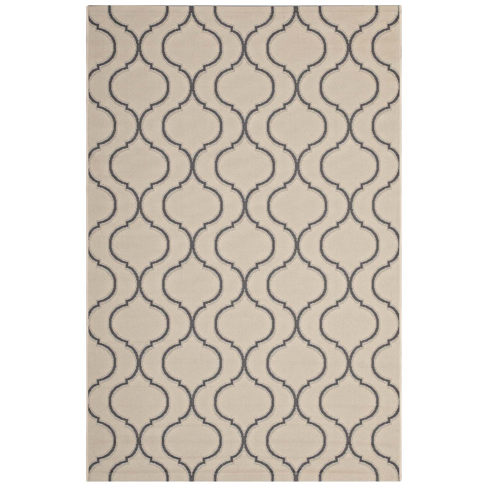 Linza Wave Abstract Trellis 8x10 Indoor and Outdoor Area Rug