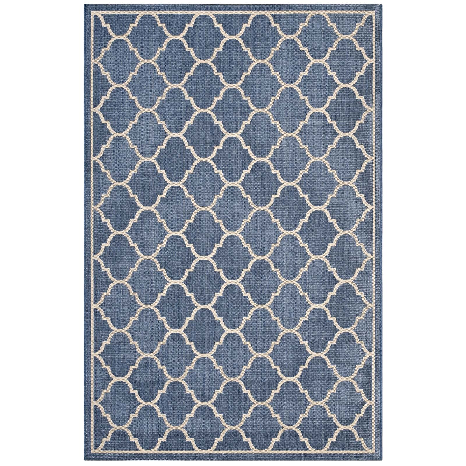 Avena Moroccan Quatrefoil Trellis 5x8 Indoor and Outdoor Area Rug