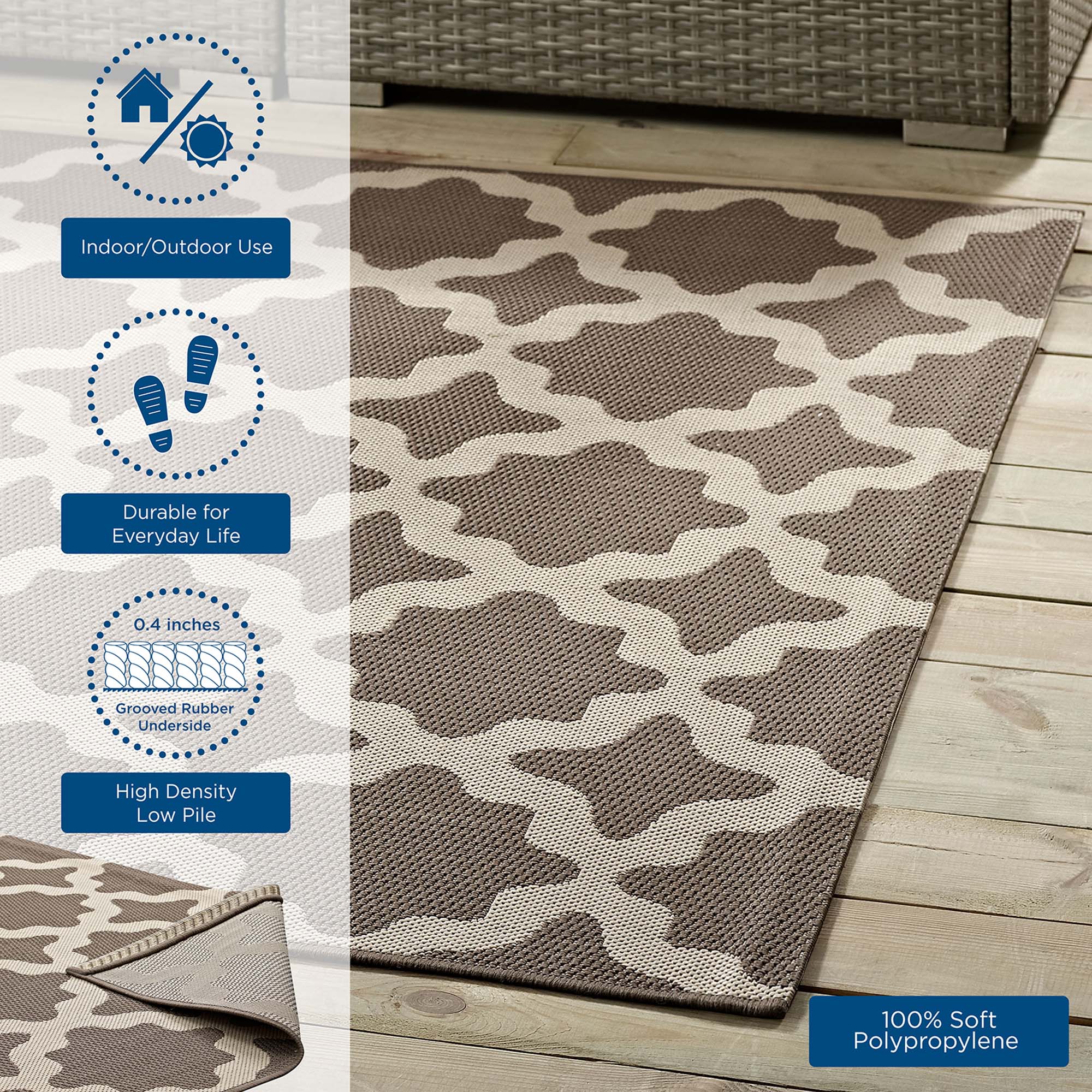 Cerelia Moroccan Trellis 9x12 Indoor and Outdoor Area Rug