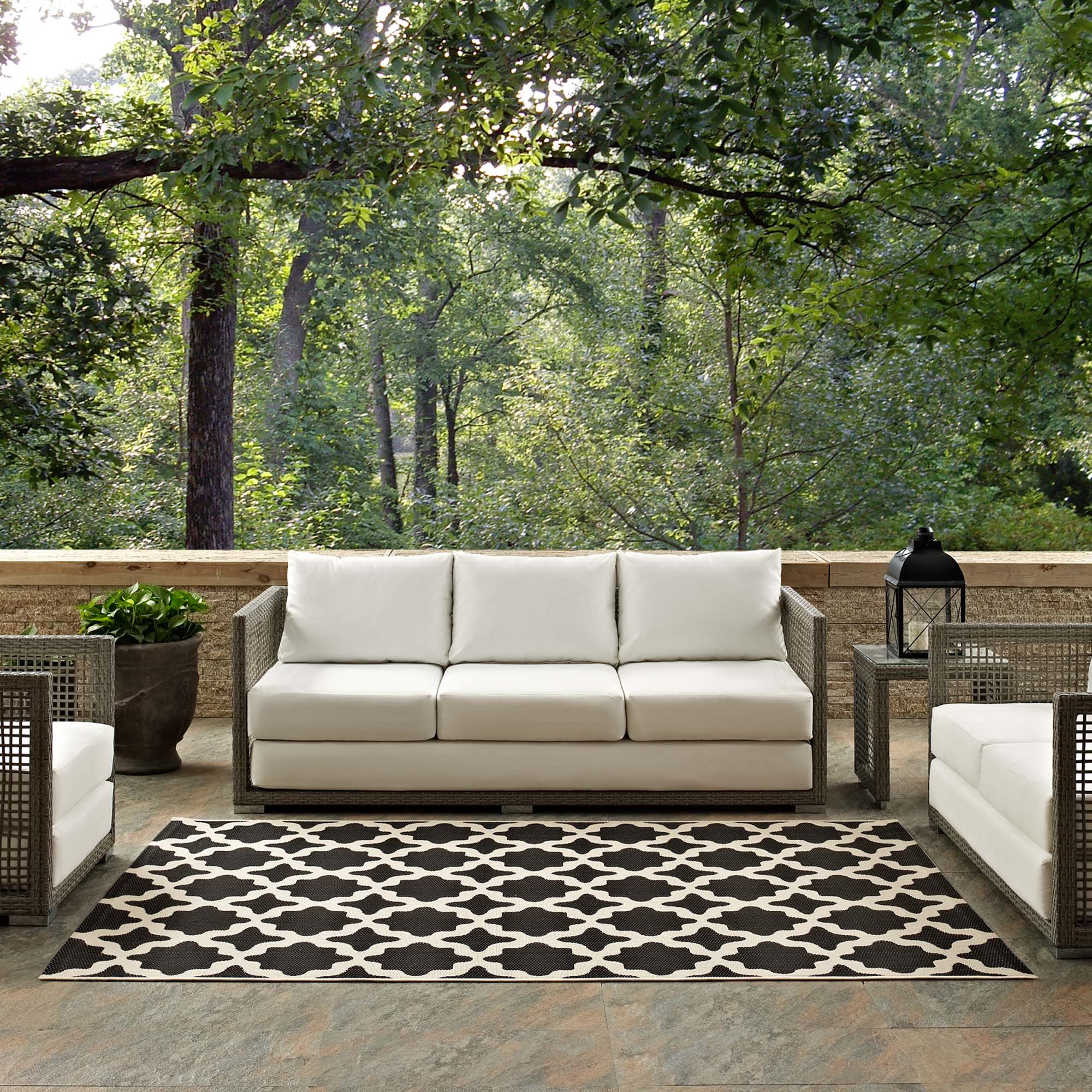 Cerelia Moroccan Trellis 4x6 Indoor and Outdoor Area Rug