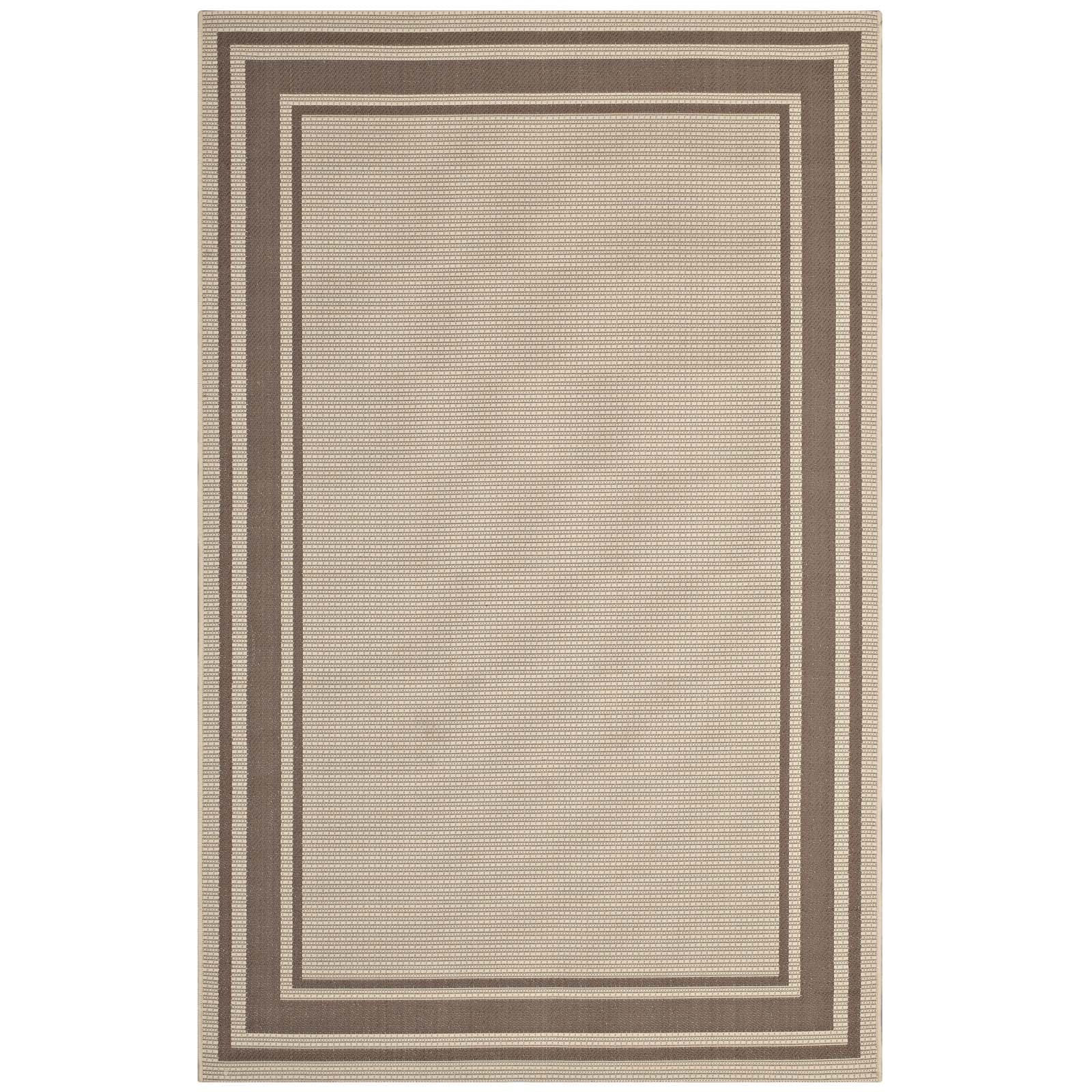 Rim Solid Border 5x8 Indoor and Outdoor Area Rug