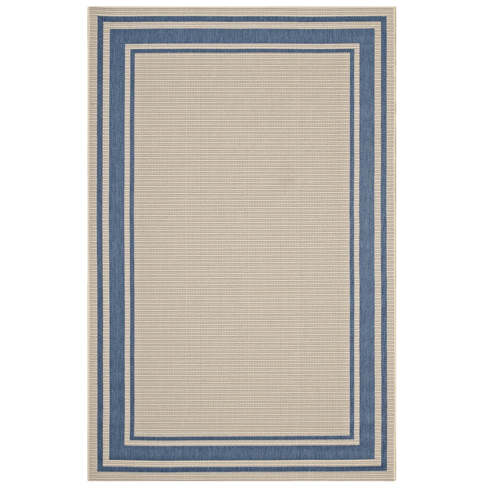 Rim Solid Border 5x8 Indoor and Outdoor Area Rug