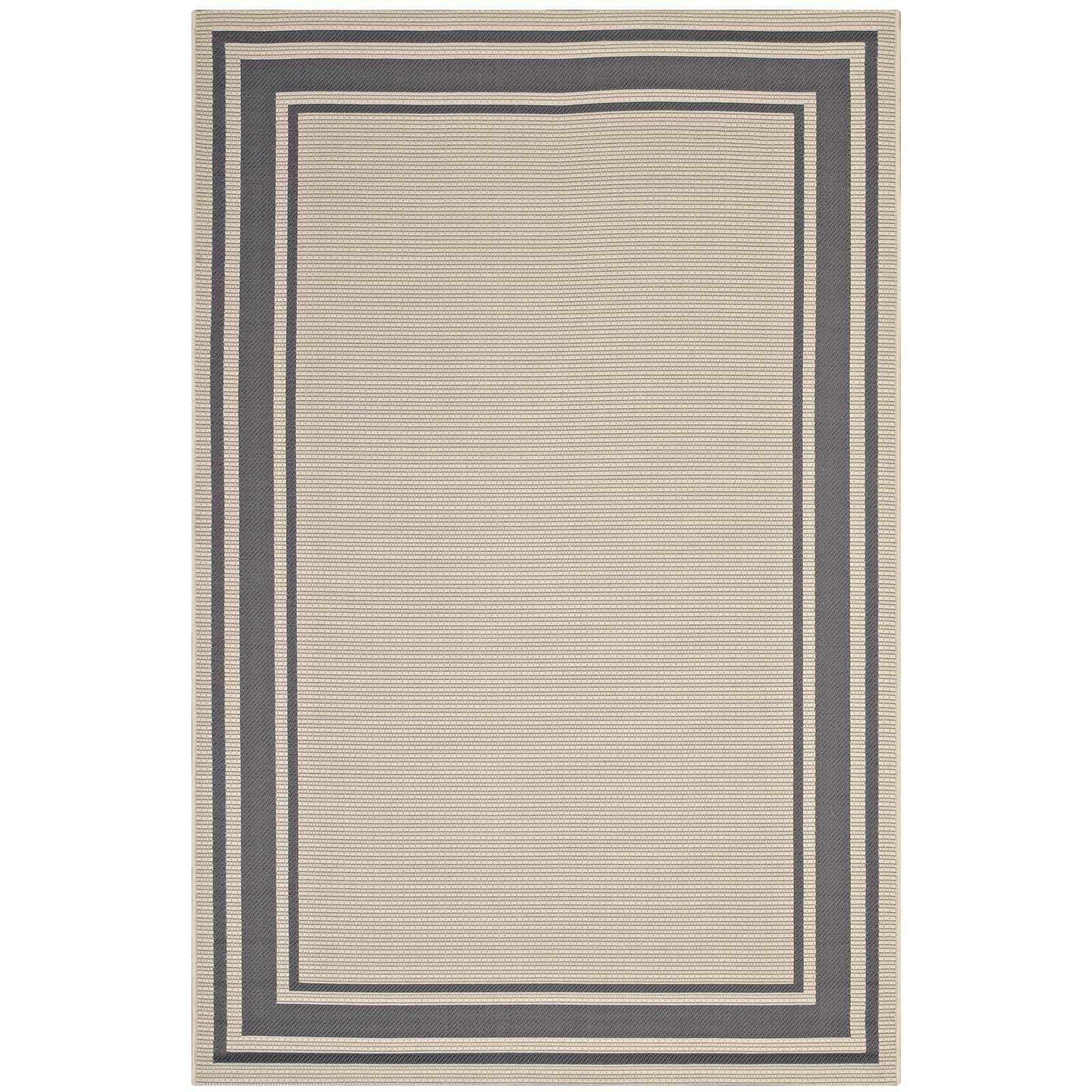 Rim Solid Border 5x8 Indoor and Outdoor Area Rug